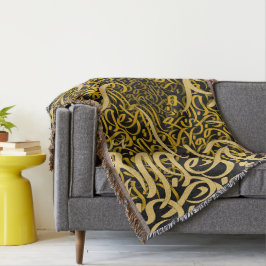 Cobertor letras árabes douradas