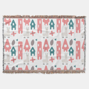 Cobertor Lhama Alpaca Animal Verde Coral Homs