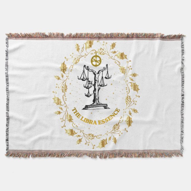 Cobertor Libra Zodíaco Luxo Estrelas Arte Aesthetic (Frente)