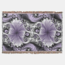 Cobertor Lilac Illusion Abstrato Floral Fractal Art Fantasy