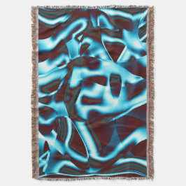 Cobertor Limpe os tons cianos nas fitas abstrato para cima