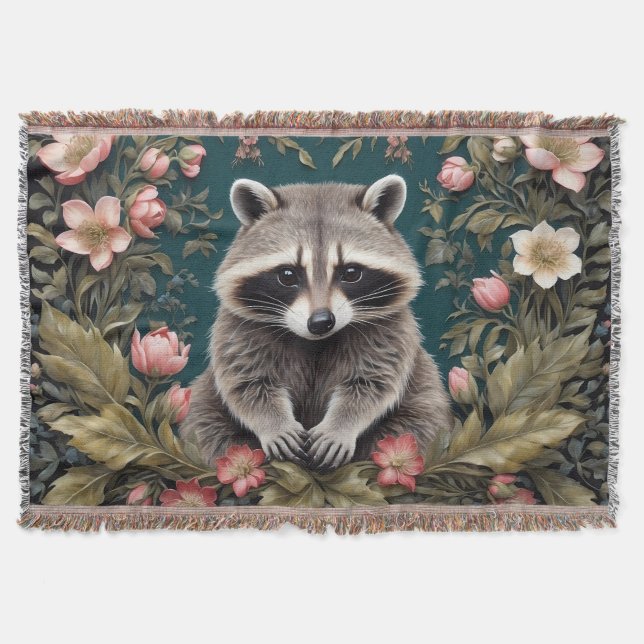 Cobertor Linda Racoon Pink Floral (Frente)