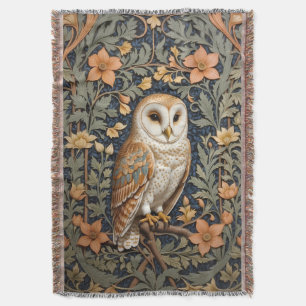 Cobertor Linda Vintage Barn Owl William Morris Inspirou