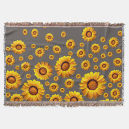 Cobertor Lindas flores amarelas nas cinzas