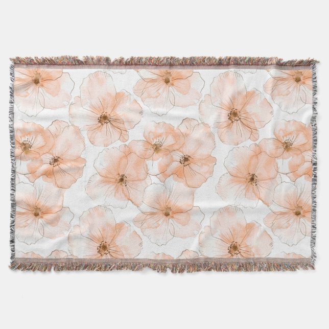Cobertor Lindas Flores de Pêssego (Frente)