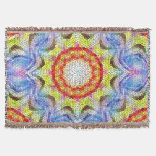 Cobertor Lindo Azulejo de Mosaico Brilhante, flor de sol