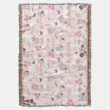 Lindo Coelho Kawaii Japonês e Xadrez Gingham Rosa
