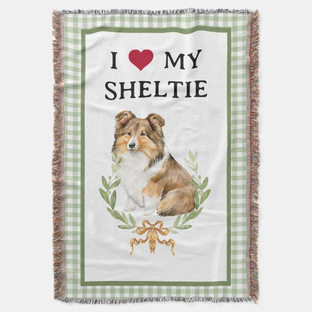 Cobertor Lindo Eu amo meu Sheltie (Frente Vertical)