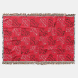 Cobertor Linhas de Coração Alternativas Pretas e Brancas em