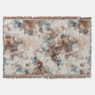 Cobertor Listras Abstrato Azul Creme Marrom  