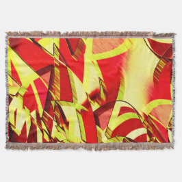 Cobertor Listras amarelas na imagem vermelha, distorcida