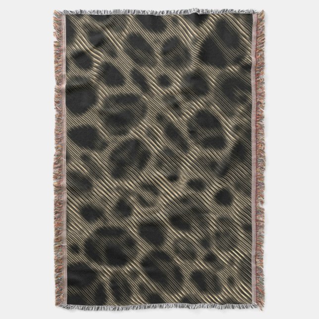 Cobertor Listras beges estreitas e círculos escuros estranh (Frente Vertical)