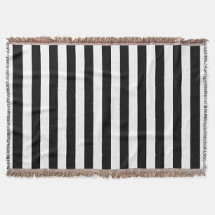 Cobertor Listras Horizontais em preto e branco de tendênci