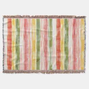 Cobertor Listras Laranja Amarelo Verde Rosa