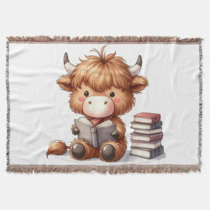 Cobertor Livros de Leitura de Vacas em Highland