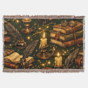 Cobertor Livros Mágicos da Dark Academia Vintage