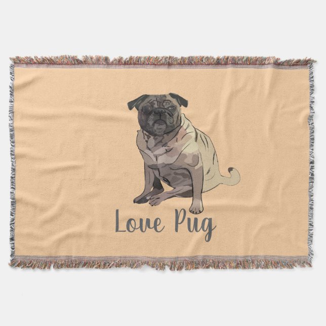 Cobertor Love Pug (Frente)
