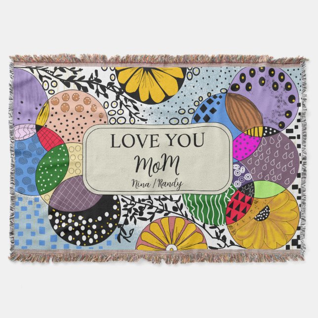 Cobertor "Love You Mom" Personalized Abstract Throw Blanket (Frente)