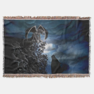 Cobertor Lua do lobo - lobo com Golem