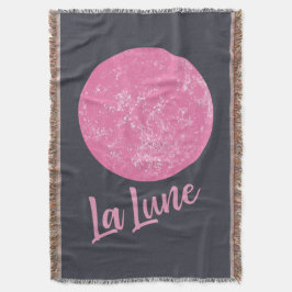 Cobertor Lua rosa-branca Ilustração francesa La Lune Blue