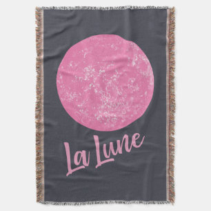 Cobertor Lua rosa-branca Ilustração francesa La Lune Blue