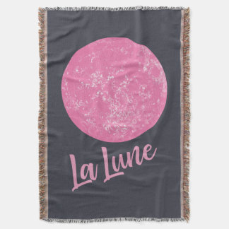 Cobertor Lua rosa-branca Ilustração francesa La Lune Blue