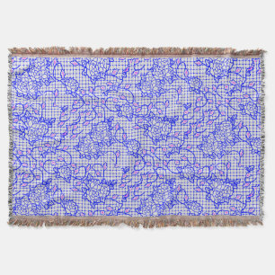 Cobertor Luminosa Blue net com flores 02b Offwhite BG