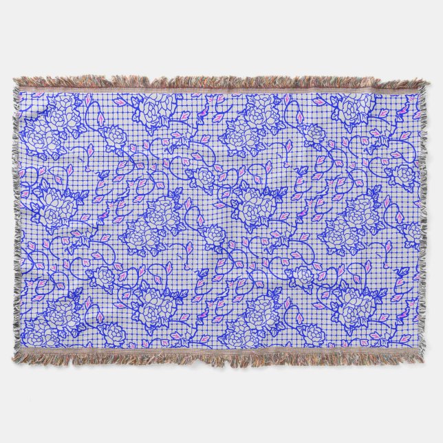 Cobertor Luminosa Blue net com flores 02b Offwhite BG (Frente)