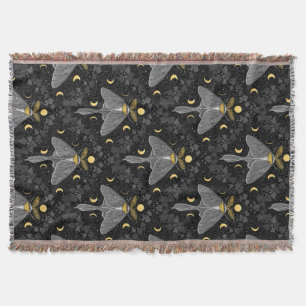 Cobertor Luna-mariposa, fases luas e cor damasco de marijua