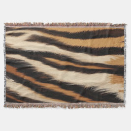 Cobertor Luxury Tiger Skin Faux Fur Wild Animal Stripe