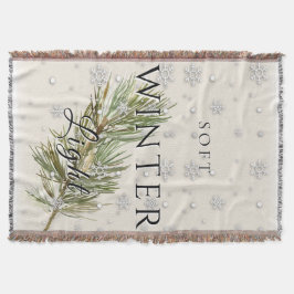 Cobertor Luz de inverno suave com ramificação e neve do pin