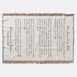 Cobertor Lyric Blanket de Música Casada Personalizada