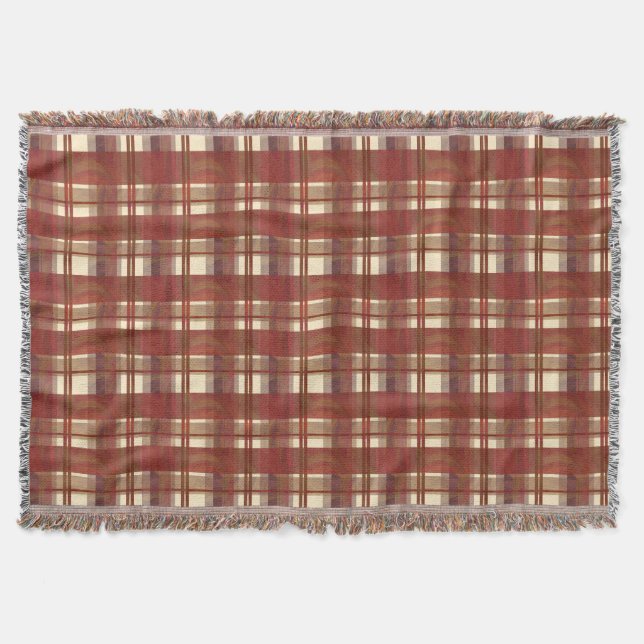 Cobertor Madras Xadrez Cair Vermelho (Frente)