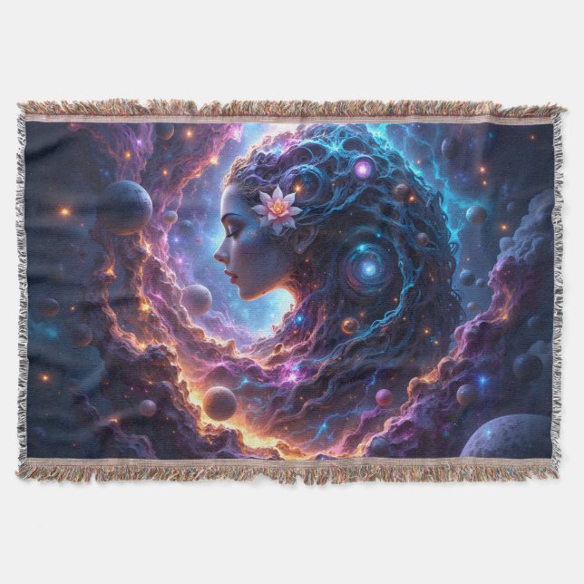 Cobertor Mãe do Universo – Aquela Que Sonha as Estrelas. (Frente)