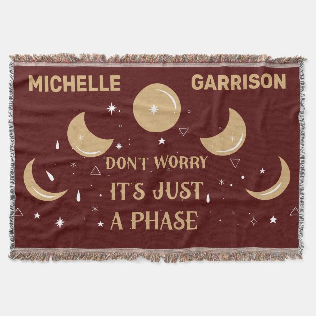 Cobertor Magic Celestial Fase da Lua Personalizada Vermelho (Frente)