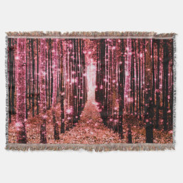 Cobertor Mágica Floresta Rosa Pêssego