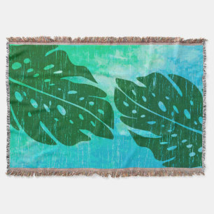 Cobertor Maikai Havaiana Monstera Leaf Tie-Dye Blend