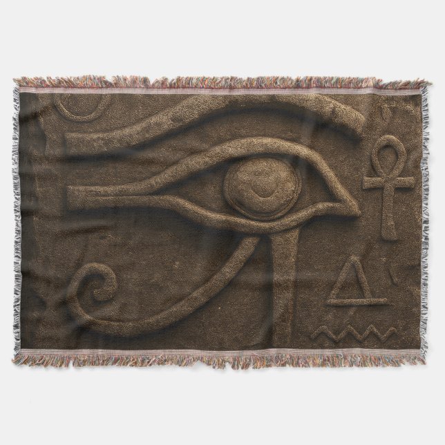 Cobertor Majestic Eye of Horus Pharaonic Throw Blanket (Frente)