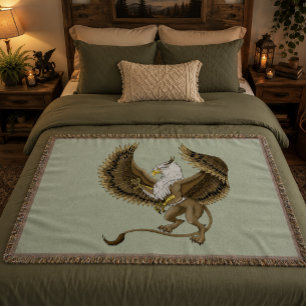 Cobertor Majestoso Grifo Fantasia Marrom Grifo Mitológico