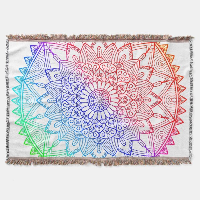 Cobertor Mandala Arco-íris (Frente)