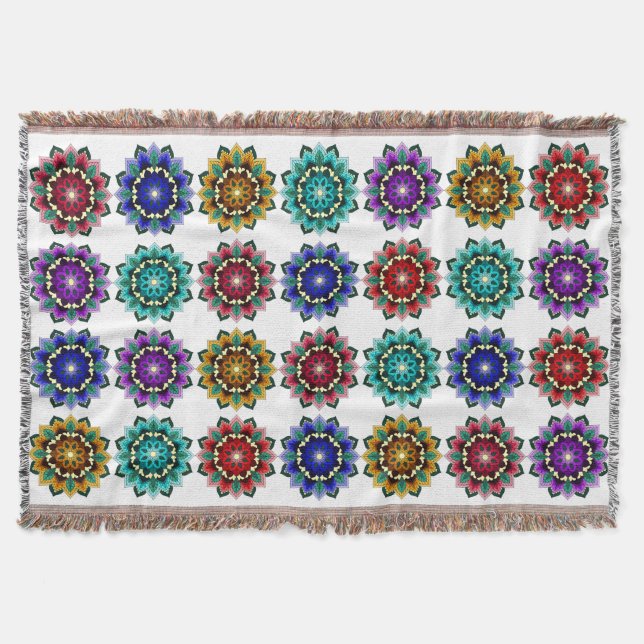 Cobertor Mandala em várias cores (Frente)