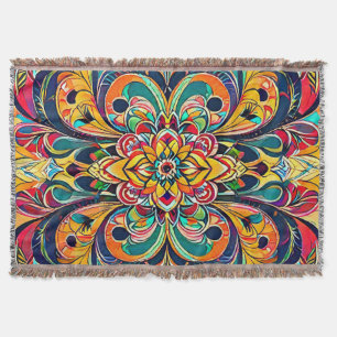 Cobertor Mandala Sinfonia de Cores – Floral Psicodélico Ous