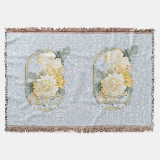 Cobertor Mandalas claras azuis, cor-de-rosa e branco (Frente)