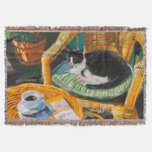 Cobertor Manhã de Domingo Preguiçosa Pintura para gatos e