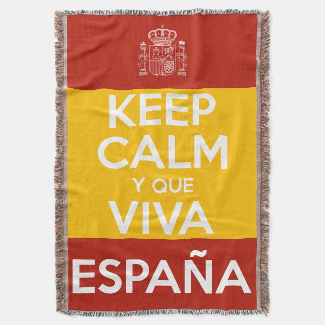Cobertor Mantenha a Calma e que viva a Espanha (Frente Vertical)