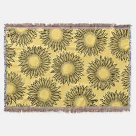 Cobertor Mão De Girassol Russo Floral Desenhada