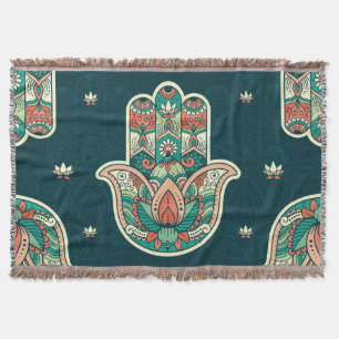 Cobertor Mão Judaica Marroquina Hamsa Hamsah