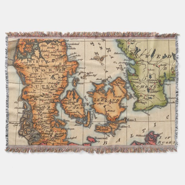 Cobertor Mapa antigo antigo inspirado (10) (Frente)