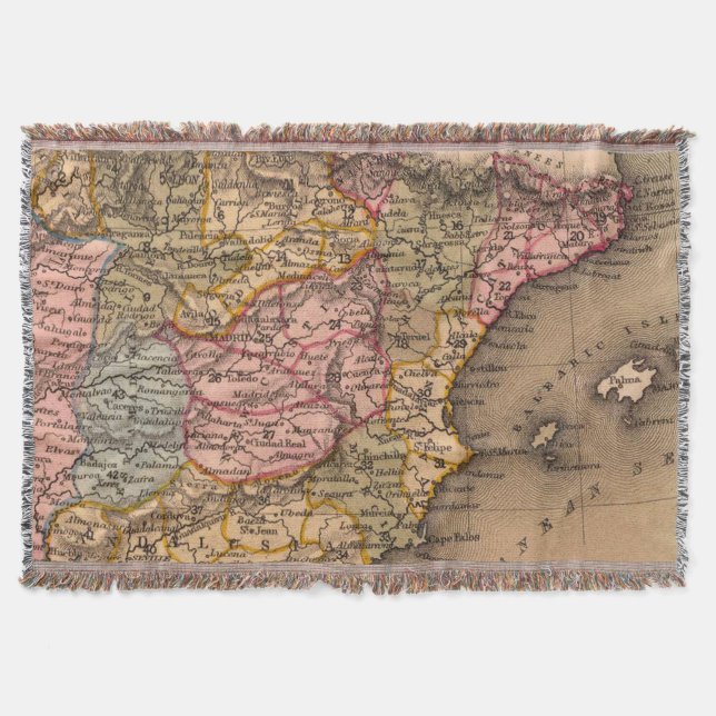 Cobertor Mapa antigo antigo inspirado (5) (Frente)
