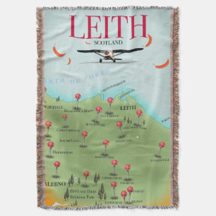 Cobertor Mapa antigo de Leith Escócia